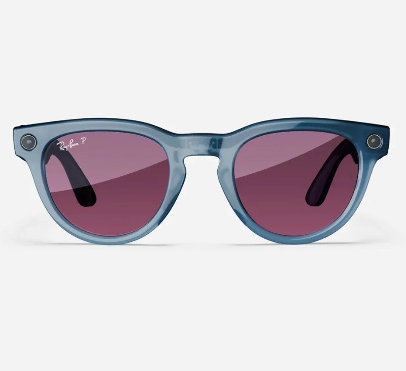 عینک هوشمند ری بن متا مدل هدلاینر رنگ جین (آبی) براق با عدسی قرمز خاکی پلاریزه RAY-BAN META HEADLINER RW4009 سایز 50mm