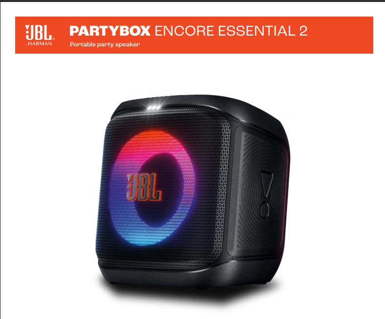 اسپیکر بلوتوثی قابل حمل جی بی ال پارتی باکس اِنکور  اِسنشال  JBL Partybox Encore Essential 2