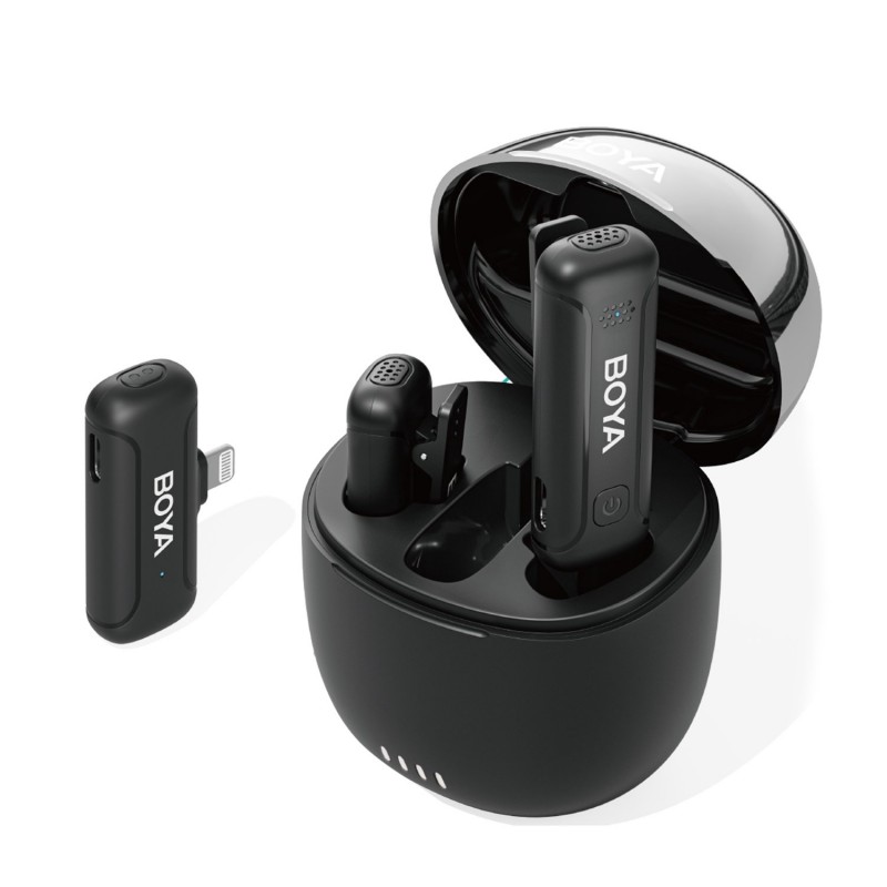 میکروفون یقه ای بی سیم بویا مدل BY-WM3T-D2 رابط Lightning با باکس شارژ BOYA BY-WM3T-D2 Wireless Microphone