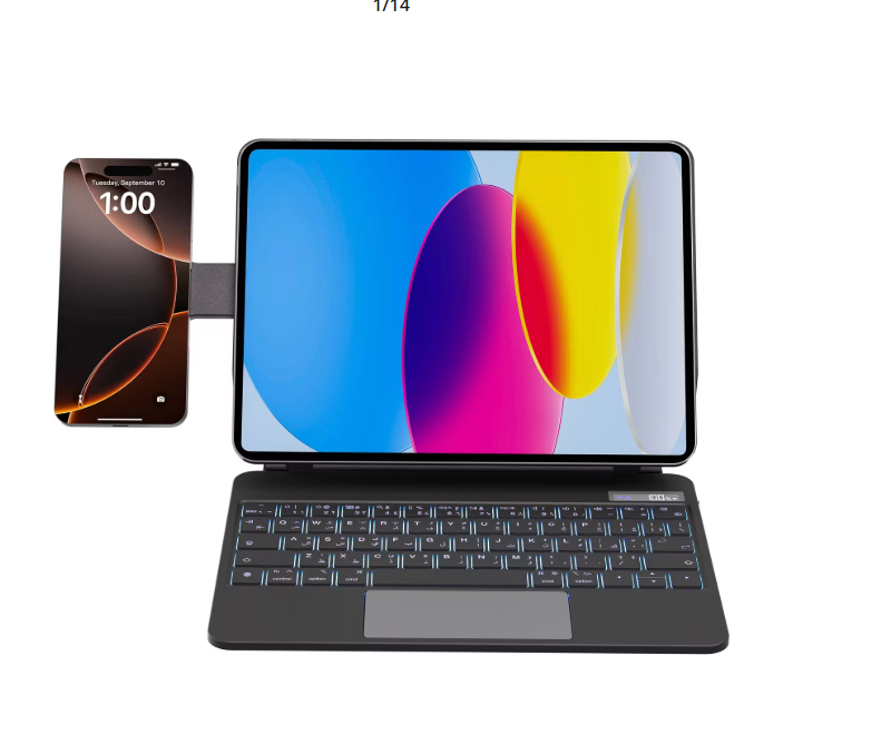 کیبورد تبلت پاورولوژی  آیپد 11 اینچ 2024 اپل Powerology DynaBoard به همراه پایه نگهدارنده MagSafe برای اپل آیپد11 اینچی (M4)