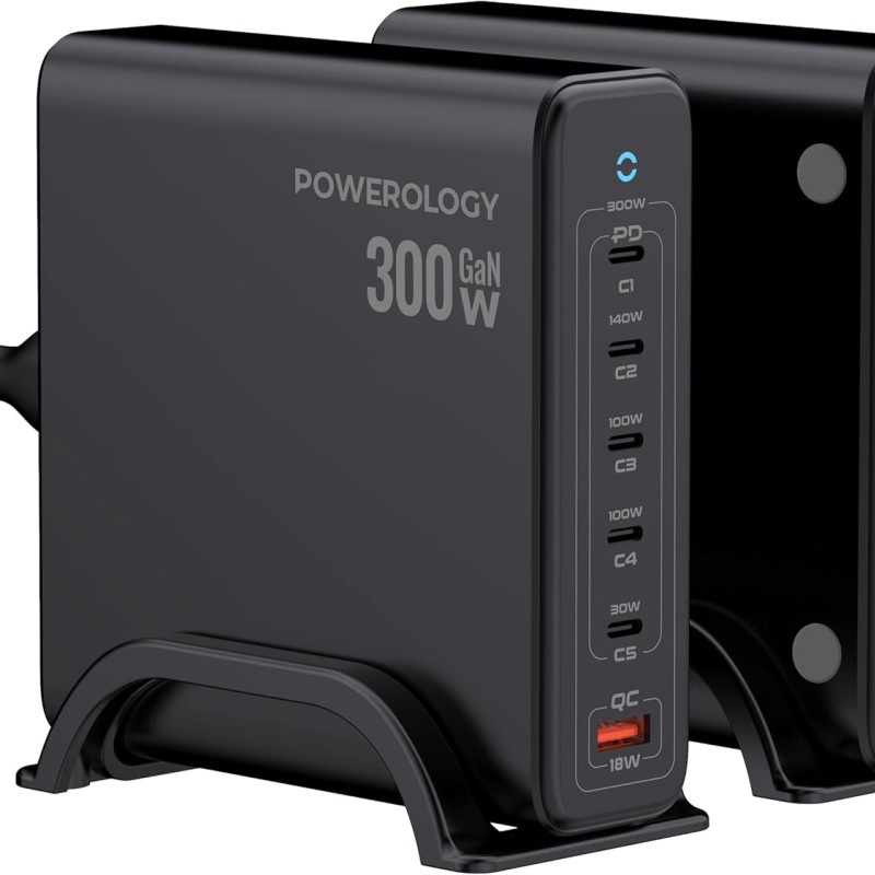 پاور بانک رو میزی پاورولوژی Powerology Volt-X GaN 300W Smart Desktop Charger