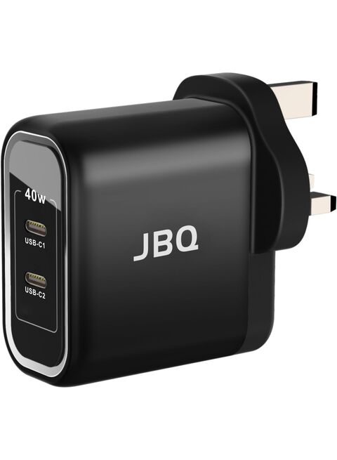 شارژر DUAL USB-C فست شارژ۴۰وات برندJBQ مدل HC-740