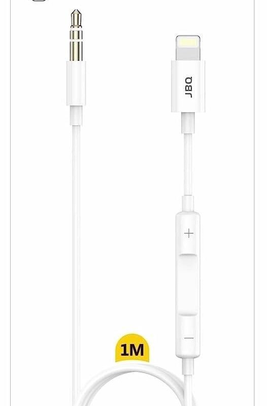 تبديل Lightning To 3.5 AUX Audio یک متری برند JBQ مدل JMH-021