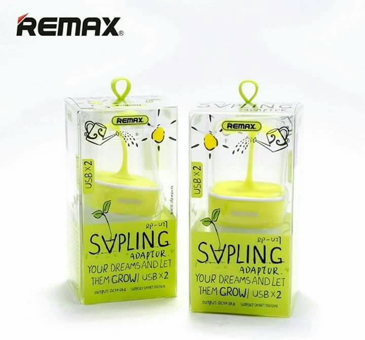 شارژر 2 پورت فانتزی 2.4 آمپر ریمکس Remax RP-U27 Sapling طرح گلدان با قابلیت فست شارژ