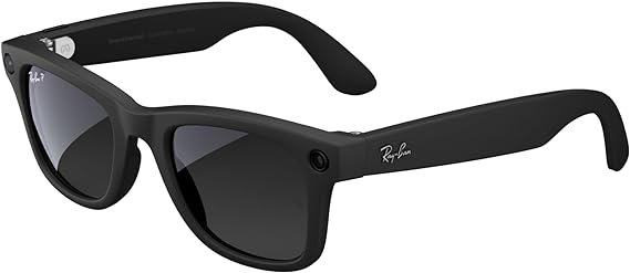 عینک هوشمند ری بن متا مدل ویفرر رنگ مشکی مات با عدسی مشکی مدرج پلاریزه RAY-BAN META WAYFARER RW4006 سایز 50mm