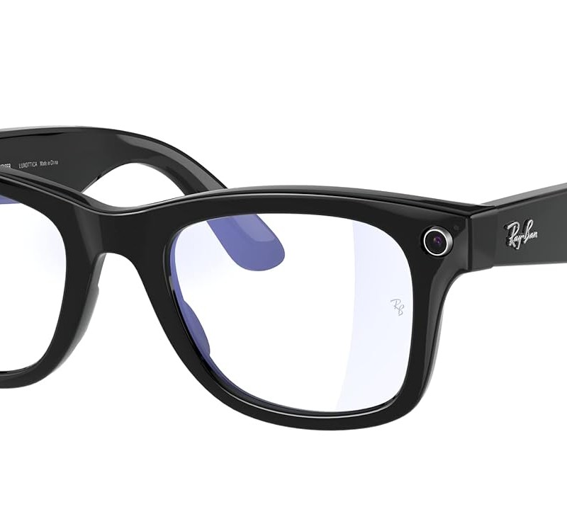 عینک هوشمند ری بن متا مدل وایفارر رنگ مشکی براق با عدسی شفاف RAY-BAN META WAYFARER Clear RW4006 سایز 50mm