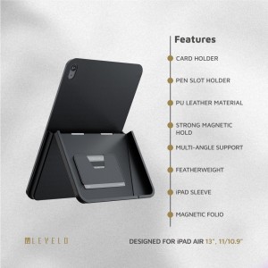 قاب کاور  آیپد ایر 11 و 10.9 اینچ 2024/2022   مغناطیسی برند لِوِلو مدل اومنی Levelo omni Case for iPad Air 11/10.9 2024/2022