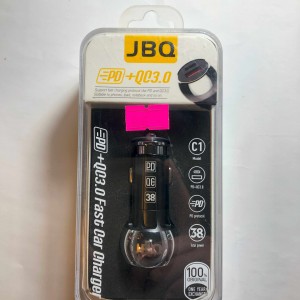 شارژر فندکی تایپ سی  38 وات فست شارژ  پی دی PD همراه با کابل شارژ برندJBQ مدل Type C Dual mode Fast charging  C1