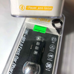 شارژر فندکی تایپ سی  38 وات فست شارژ  پی دی PD همراه با کابل شارژ برندJBQ مدل Type C Dual mode Fast charging  C1
