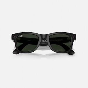 عینک هوشمند ری بن متا مدل وایفارر رنگ مشکی مات با عدسی ترنزیشن (انتقالی)سبز گرافیتی RAY-BAN META WAYFARER transitions RW4006 سایز 50mm