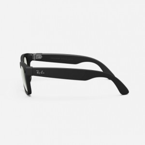 عینک هوشمند ری بن متا مدل وایفارر رنگ مشکی مات با عدسی ترنزیشن (انتقالی)سبز گرافیتی RAY-BAN META WAYFARER transitions RW4006 سایز 50mm
