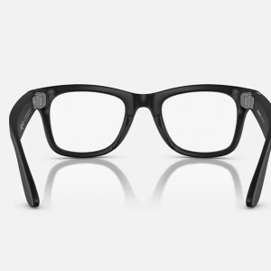 عینک هوشمند ری بن متا مدل وایفارر رنگ مشکی مات با عدسی ترنزیشن (انتقالی)سبز گرافیتی RAY-BAN META WAYFARER transitions RW4006 سایز 50mm