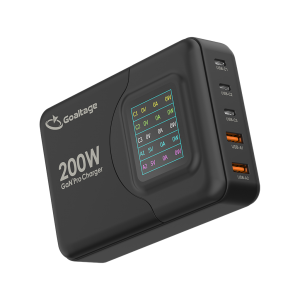شارژر فوق سریع یا سوپر فست شارژ 200 وات گلتیج Goaltage 200W PD Multi port super-fast pro GaN