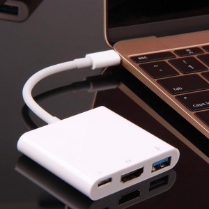 مبدل USB-C به Digital AV اورجینال اپلApple USB-C DIGITAL AV MultiPort Adaptor A2119 MUF82ZM/A
