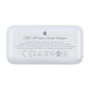 آداپتور اورجینال اپل 29 وات Apple Type-C POWER ADAPTER A1540 MJ262CH/A USB-C