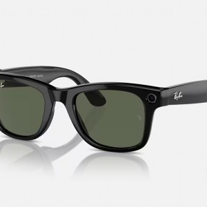عینک هوشمند ری بن متا مدل وایفارر رنگ مشکی براق با عدسی سبز RAY-BAN META WAYFARER RW4006 سایز 50