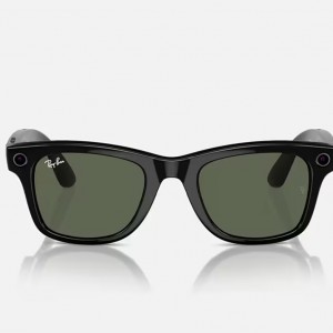 عینک هوشمند ری بن متا مدل وایفارر رنگ مشکی براق با عدسی سبز RAY-BAN META WAYFARER RW4006 سایز استاندارد