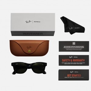 عینک هوشمند ری بن متا مدل وایفارر رنگ مشکی براق با عدسی سبز RAY-BAN META WAYFARER RW4006 سایز استاندارد