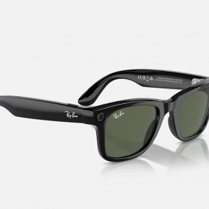 عینک هوشمند ری بن متا مدل وایفارر رنگ مشکی براق با عدسی سبز RAY-BAN META WAYFARER RW4008 سایز 53mm