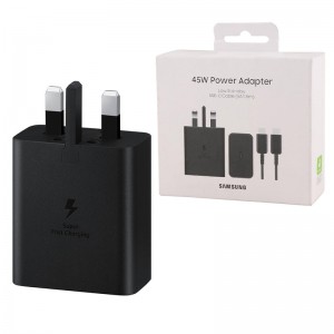 سوپر فست شارژ اورجینال 45 وات سامسونگ مدل EP-T4511 به همراه کابل تبدیل تایپ سی Samsung Power Adapter EP-T4511 USB-C CABLE 1.8m
