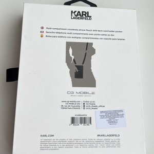 کیف موبایل  پاسپورتی کارل لاگرفلد به همراه بند و جاکارتی  مدل Karl Lagerfeld UNIVERSAL PHONE POUCH