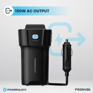 اینورتر فندکی خودرو پاورولوژی POWEROLOGYمدل P150INVBK توان 150 وات