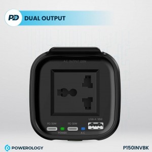 اینورتر 150 وات پاورولوژی POWEROLOGY 150W CUP HOLDER POWER INVERTER