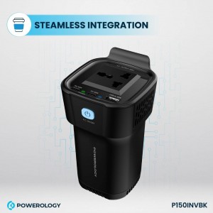 اینورتر فندکی خودرو پاورولوجی مدل P150INVBK توان 150 وات