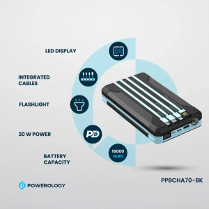 پاور بانک خورشیدی پاورولوژی ظرفیت 16000 مدل Powerology pp070