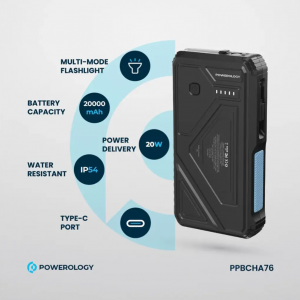 پاوربانک وایرلس شارژ خورشیدی یا سولار 20000 میلی آمپر پاورولوژی PP076 مدل Powerology PPBCHA76