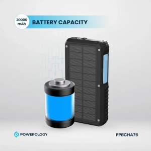 پاوربانک وایرلس شارژ خورشیدی یا سولار 20000 میلی آمپر پاورولوژی PP076 مدل Powerology PPBCHA76