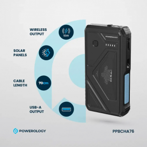 پاور بانک وایرلس شارژ سولار POWEROLOGY 20000MAH PP076