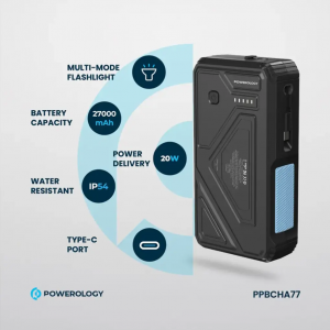 پاوربانک خورشیدی 27 هزار وایرلس پاورولوژی Powerology 27000mAh Solar Wireless Charging Power Bank PPBCHA77