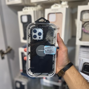 قاب برند YOUNGKIT مگ سیف دار و هولدر دار مدل LEATHER مناسب برای آیفون 16 پرو مکس IPHONE 16 PRO MAX