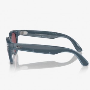 عینک هوشمند ری بن متا مدل هدلاینر رنگ جین (آبی) براق با عدسی قرمز خاکی پلاریزه RAY-BAN META HEADLINER RW4009 سایز 50mm