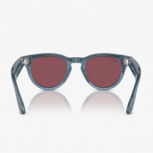 عینک هوشمند ری بن متا مدل هدلاینر رنگ جین (آبی) براق با عدسی قرمز خاکی پلاریزه RAY-BAN META HEADLINER RW4009 سایز 50mm