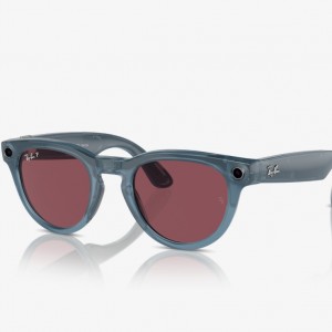 عینک هوشمند ری بن متا مدل هدلاینر رنگ جین (آبی) براق با عدسی قرمز خاکی پلاریزه RAY-BAN META HEADLINER RW4009 سایز 50mm