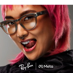 عینک هوشمند ری بن متا مدل هدلاینر رنگ جین (آبی) براق با عدسی قرمز خاکی پلاریزه RAY-BAN META HEADLINER RW4009 سایز 50mm
