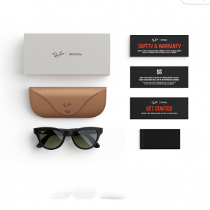 عینک هوشمند ری بن متا مدل اسکایلر مشکی براق با عدسی سبز RAY-BAN META SKYLER RW 4010  سایز 52mm
