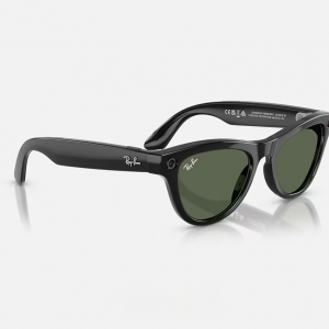 عینک هوشمند ری بن متا مدل اسکایلر مشکی براق با عدسی سبز RAY-BAN META SKYLER RW 4010  سایز 52mm