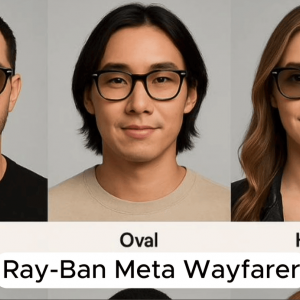 عینک هوشمند ری بن متا مدل اسکایلر رنگ مشکی براق با عدسی شفاف RAY-BAN META Skyler Clear RW4010 سایز 52mm