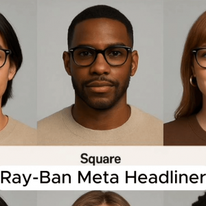 عینک هوشمند ری بن متا مدل اسکایلر رنگ مشکی براق با عدسی شفاف RAY-BAN META Skyler Clear RW4010 سایز 52mm