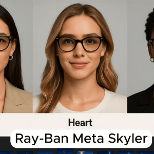 عینک هوشمند ری بن متا مدل اسکایلر رنگ مشکی براق با عدسی شفاف RAY-BAN META Skyler Clear RW4010 سایز 52mm