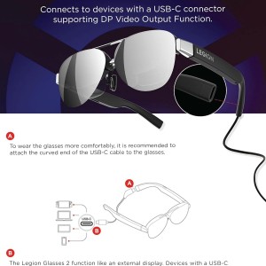عینک هوشمند لنوو لژیون نسل دوم Lenovo Legion Glasses Gen 2