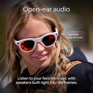 عینک هوشمند اوکلی متا رنگ مشکی با عدسی ترنزیشن انتقالی از شفاف به بنفش ارغوانی OAKLEY META HSTN 00W8002