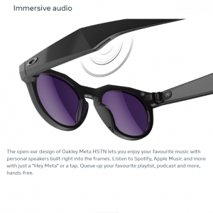 عینک هوشمند اوکلی متا رنگ مشکی با عدسی پریزم مشکی پلاریزه OAKLEY META HSTN 00W8002