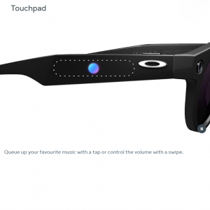 عینک هوشمند اوکلی متا رنگ مشکی با عدسی پریزم مشکی پلاریزه OAKLEY META HSTN 00W8002