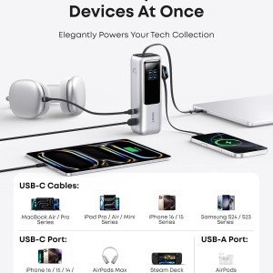 پاوربانک انکر ۲۵۰۰۰ میلی آمپر ۱۶۵ وات Anker Zolo PowerBank 25K 165W Built-In USB-C مدل A1695