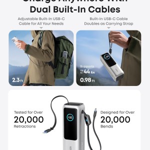 پاوربانک انکر ۲۵۰۰۰ میلی آمپر ۱۶۵ وات Anker Zolo PowerBank 25K 165W Built-In USB-C مدل A1695