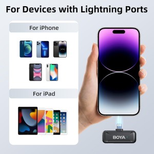 میکروفون یقه ای بی سیم بویا مدل BY-WM3T-D2 رابط Lightning با باکس شارژ BOYA BY-WM3T-D2 Wireless Microphone